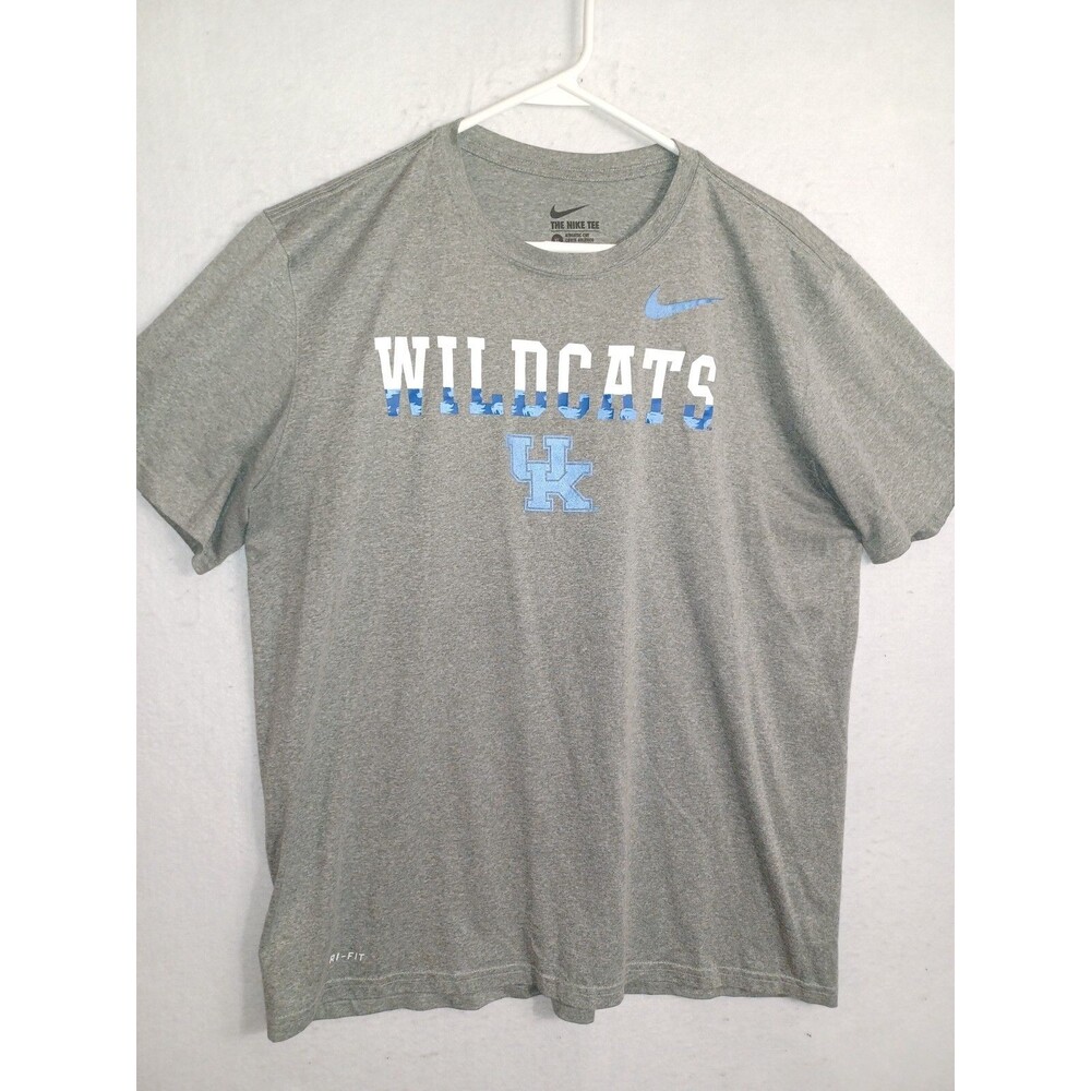 Nike DRI FIT T-Shirt Men X-Large XL Gray Classic Fit Workout Kentucky UK Wildcat